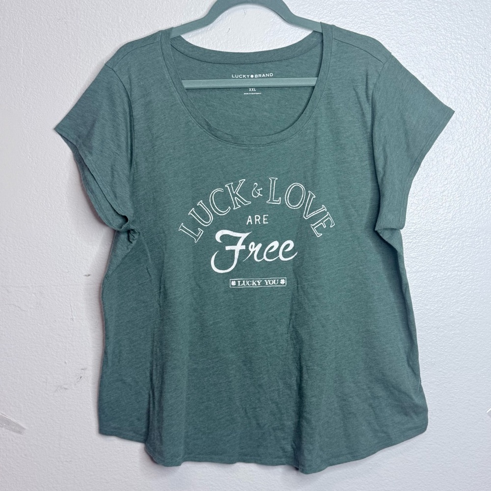 Lucky Brand Teal Graphic Tee